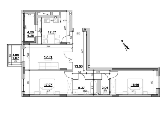 3-комнатная 90.17 м² в ЖК Ріел Сіті от 19 118 грн/м², Львов