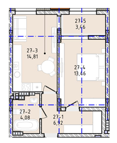 1-кімнатна 42.73 м² в ЖК Вілла Зубра від 24 700 грн/м², с. Зубра