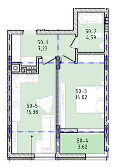 1-кімнатна 45.84 м² в ЖК Вілла Зубра від 24 700 грн/м², с. Зубра
