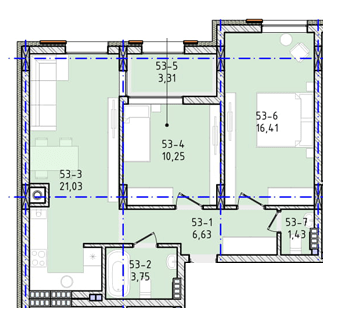 2-кімнатна 62.81 м² в ЖК Вілла Зубра від 24 000 грн/м², с. Зубра
