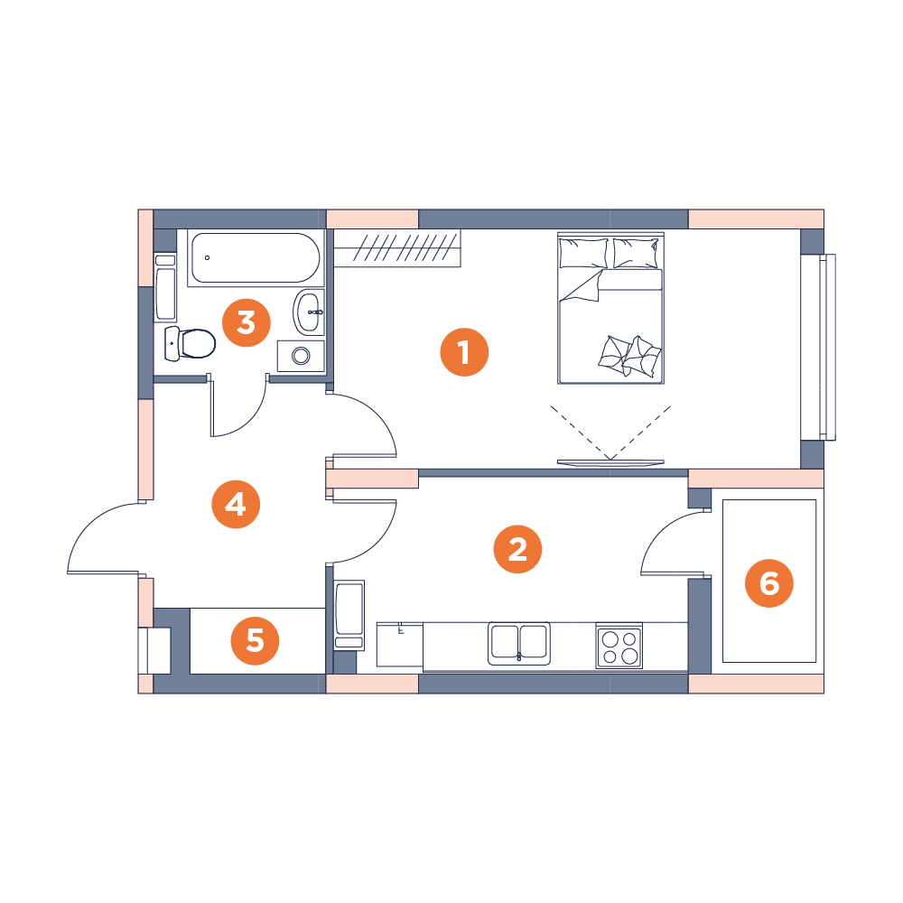 1-кімнатна 42.84 м² в ЖК Orange City від 29 100 грн/м², Київ