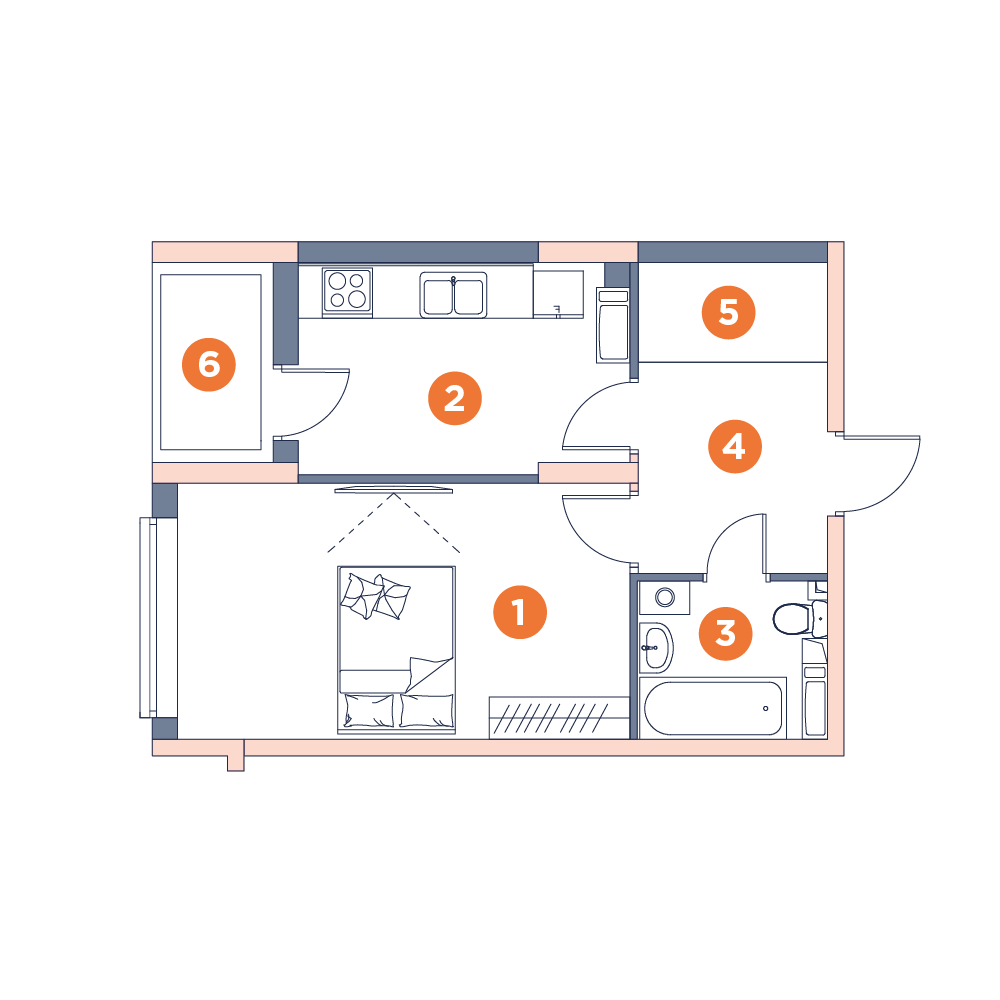 1-кімнатна 39.88 м² в ЖК Orange City від 29 300 грн/м², Київ