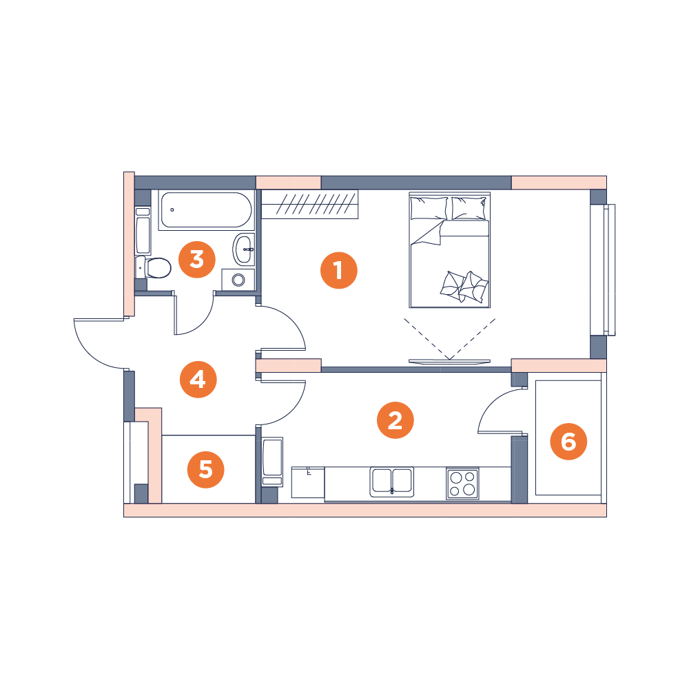 1-кімнатна 42.3 м² в ЖК Orange City від 29 100 грн/м², Київ