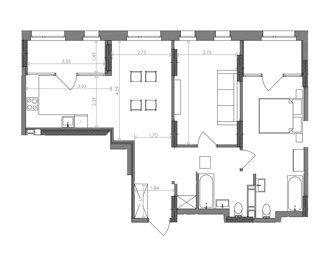 2-кімнатна 74.14 м² в ЖК Svitlo Park від 27 946 грн/м², Київ