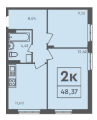 2-кімнатна 48.37 м² в ЖК Scandia від 17 000 грн/м², м. Бровари