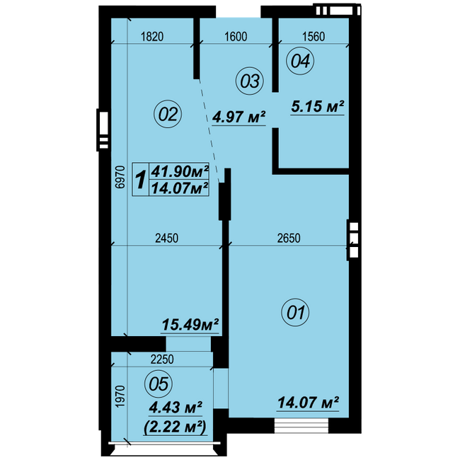 1-кімнатна 41.9 м² в ЖК Verba від 19 250 грн/м², смт Глеваха