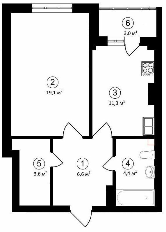 1-кімнатна 48.8 м² в ЖК Авіа Квартал від 27 000 грн/м², м. Вишневе