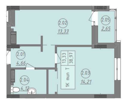 1-кімнатна 38.97 м² в ЖК Променада від 25 200 грн/м², м. Вишневе