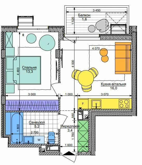 1-комнатная 39.5 м² в ЖК Respublika от 51 500 грн/м², Киев