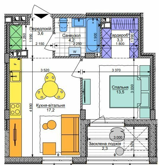 1-комнатная 40.8 м² в ЖК Respublika от 51 500 грн/м², Киев