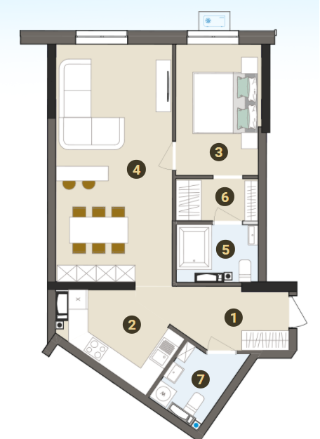 2-кімнатна 63.3 м² в ЖК Chalet від 32 850 грн/м², Київ