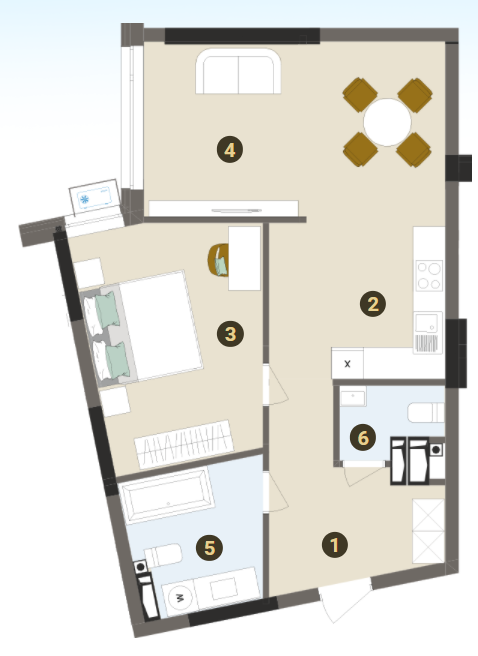 2-кімнатна 60.12 м² в ЖК Chalet від 32 850 грн/м², Київ