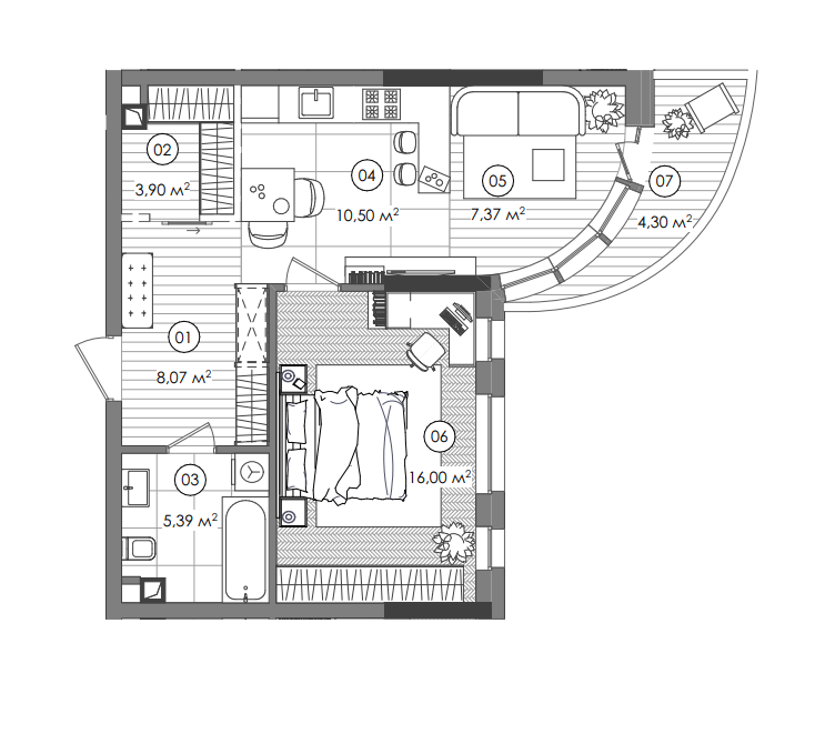 1-кімнатна 52.52 м² в ЖК Creator City від 51 417 грн/м², Київ