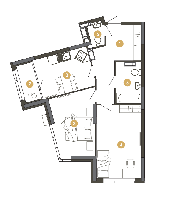 2-комнатная 70.76 м² в ЖК Star City от 24 095 грн/м², Киев