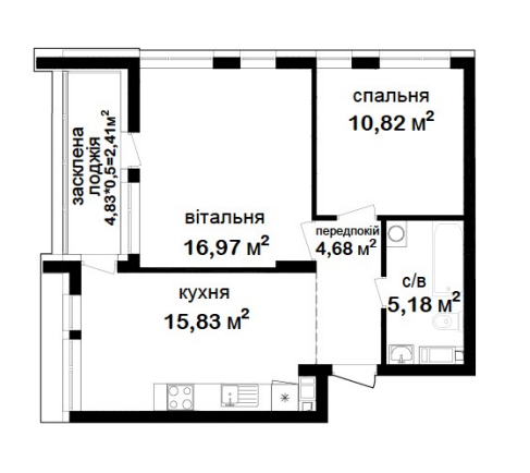 2-кімнатна 55.89 м² в ЖК Феофанія City від 55 000 грн/м², Київ