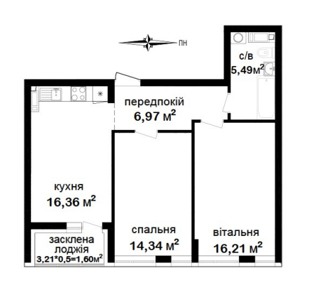 2-кімнатна 60.97 м² в ЖК Феофанія City від 55 000 грн/м², Київ
