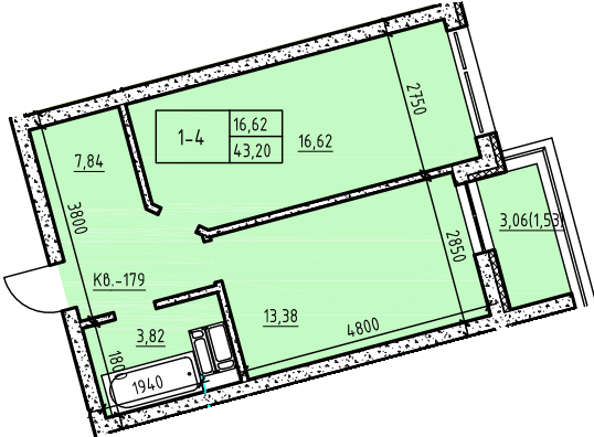 1-комнатная 43.2 м² в ЖК Paradise Avenue от 24 000 грн/м², с. Крюковщина