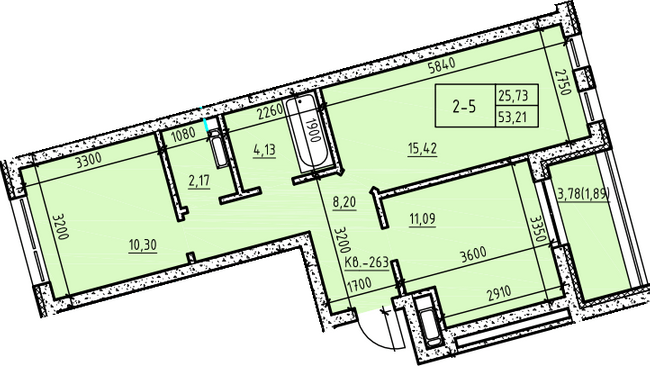2-комнатная 53.21 м² в ЖК Paradise Avenue от 23 000 грн/м², с. Крюковщина