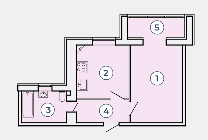 1-кімнатна 43.74 м² в КК Атмосфера від 36 000 грн/м², Запоріжжя