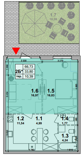 2-кімнатна 66.73 м² в ЖК Petrivsky Residence від 26 100 грн/м², с. Святопетрівське