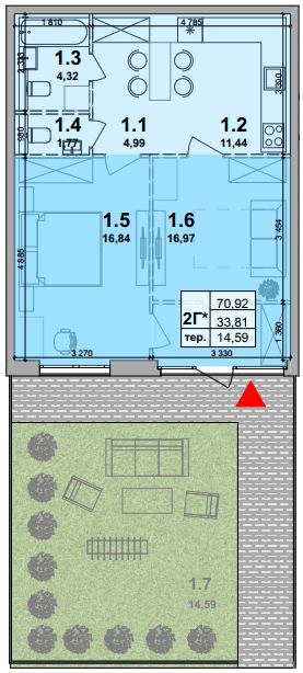 2-кімнатна 70.92 м² в ЖК Petrivsky Residence від 26 100 грн/м², с. Святопетрівське