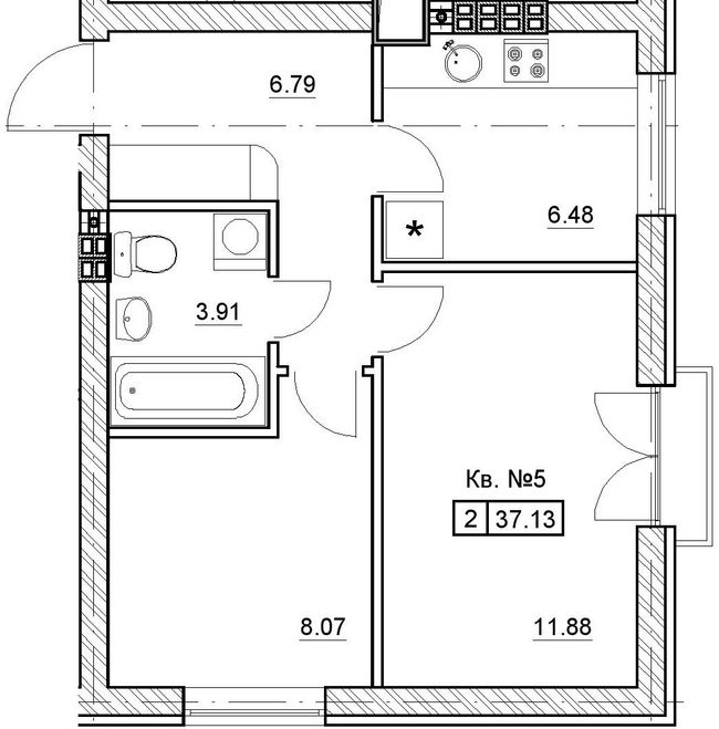 2-кімнатна 37.13 м² в ЖК Комфортне містечко від 15 950 грн/м², с. Святопетрівське