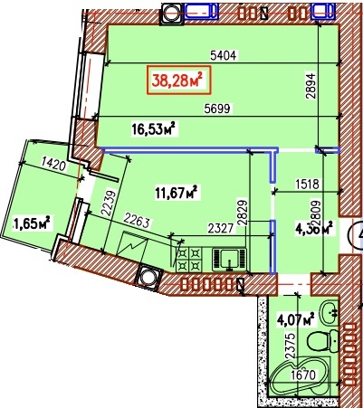1-кімнатна 38.28 м² в ЖК Затишний квартал від 29 500 грн/м², с. Софіївська Борщагівка
