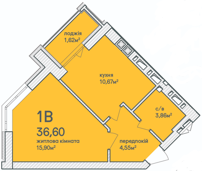 1-кімнатна 36.6 м² в ЖК Синергія Сіті (Kvartal Group) від 26 500 грн/м², м. Ірпінь