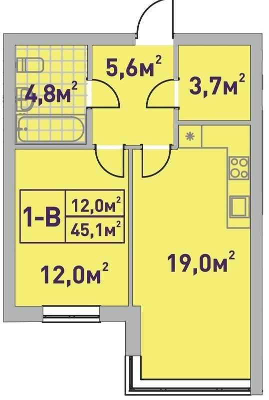 1-кімнатна 45.1 м² в ЖК Центральний-2 від 31 650 грн/м², м. Ірпінь