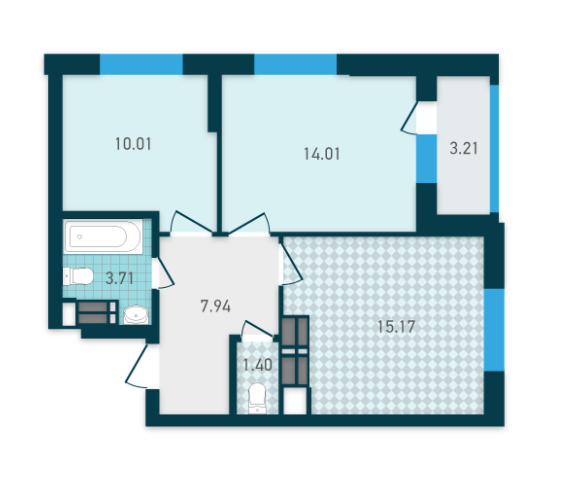 2-кімнатна 55.45 м² в ЖК GENESIS від 35 466 грн/м², Київ