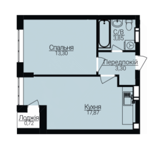 1-кімнатна 39.04 м² в ЖК Гостомель Residence від 24 000 грн/м², смт Гостомель