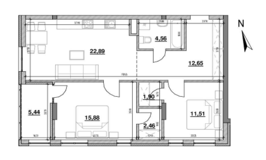 2-комнатная 77.29 м² в ЖК Велика Британія от 33 453 грн/м², Львов
