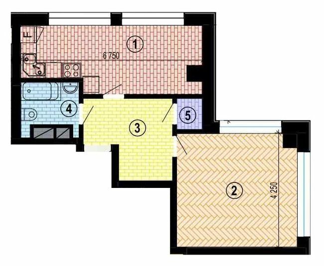1-кімнатна 47.08 м² в БФК Twenty two від 32 500 грн/м², Харків