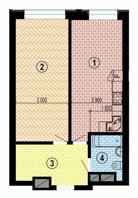1-кімнатна 51.05 м² в БФК Twenty two від 32 500 грн/м², Харків