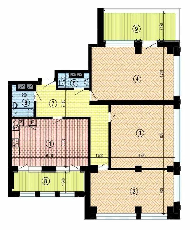 3-кімнатна 125.89 м² в БФК Twenty two від 29 450 грн/м², Харків
