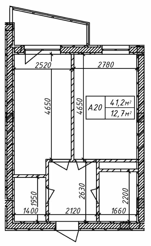 1-кімнатна 41.2 м² в ЖК A3UM від 42 600 грн/м², Київ