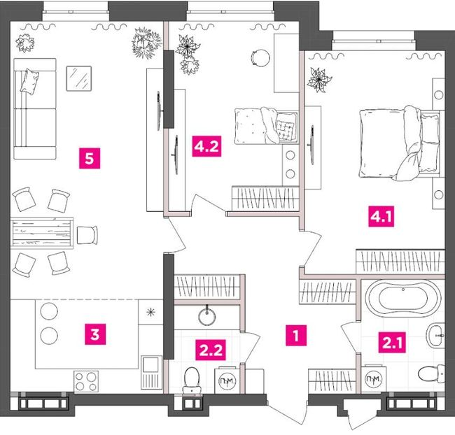 2-кімнатна 85.4 м² в ЖК ANRIL house від 60 000 грн/м², Київ