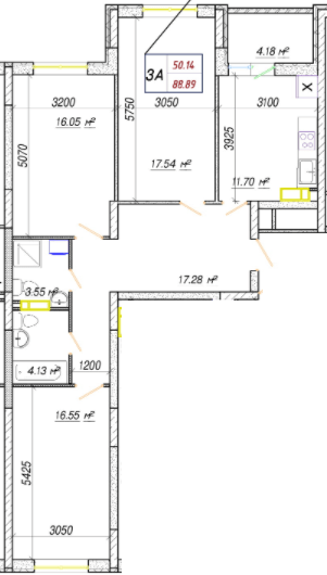 3-кімнатна 88.89 м² в ЖК Вудсторія від 21 000 грн/м², Київ