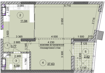 1-комнатная 60.76 м² в ЖК на ул. Евгена Маланюка (Сагайдака), 101 от 43 500 грн/м², Киев
