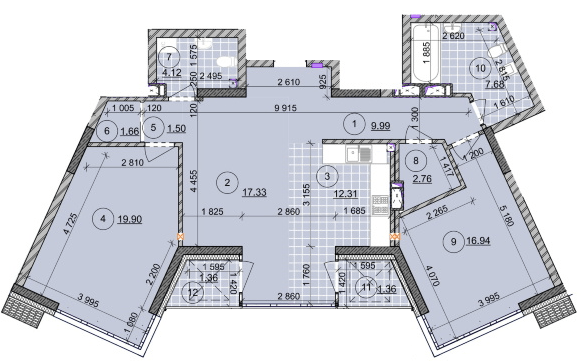 3-кімнатна 96.91 м² в ЖК на вул. Євгена Маланюка (Сагайдака), 101 від 40 000 грн/м², Київ