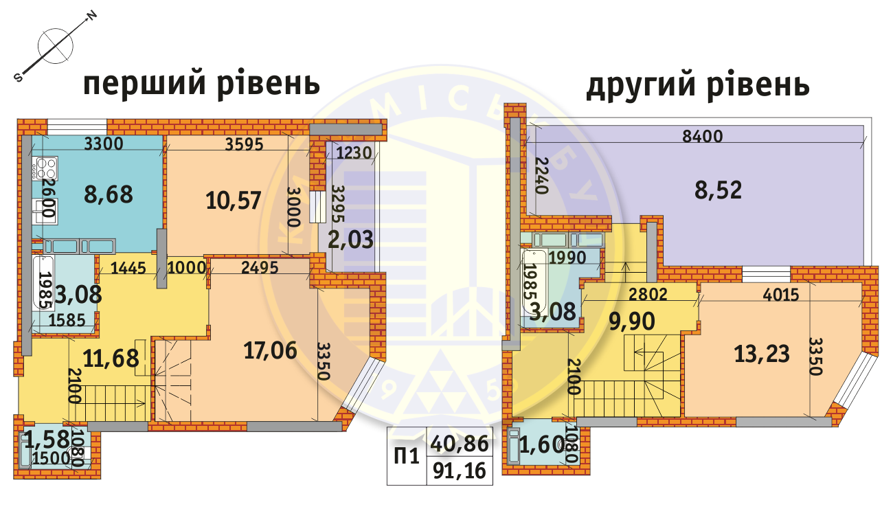 Дворівнева 91.16 м² в ЖК Оберіг-2 від 22 932 грн/м², Київ