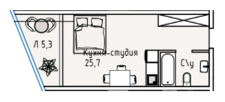 Студия 31.04 м² в ЖК Пространство на Аркадийской аллее от 59 450 грн/м², Одесса