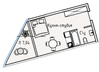Студия 32.8 м² в ЖК Пространство на Аркадийской аллее от 59 450 грн/м², Одесса