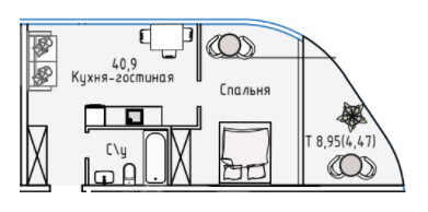 1-кімнатна 46.17 м² в ЖК Простір на Аркадійській алеї від 59 450 грн/м², Одеса