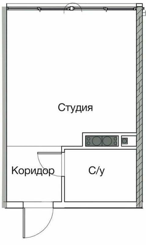 Студія 26.8 м² в ЖК Нова Європа від 19 100 грн/м², с. Ілічанка