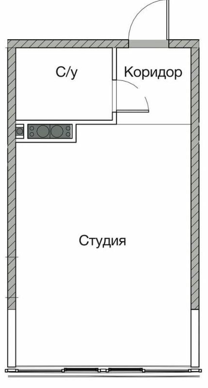 Студія 33.9 м² в ЖК Нова Європа від 19 100 грн/м², с. Ілічанка