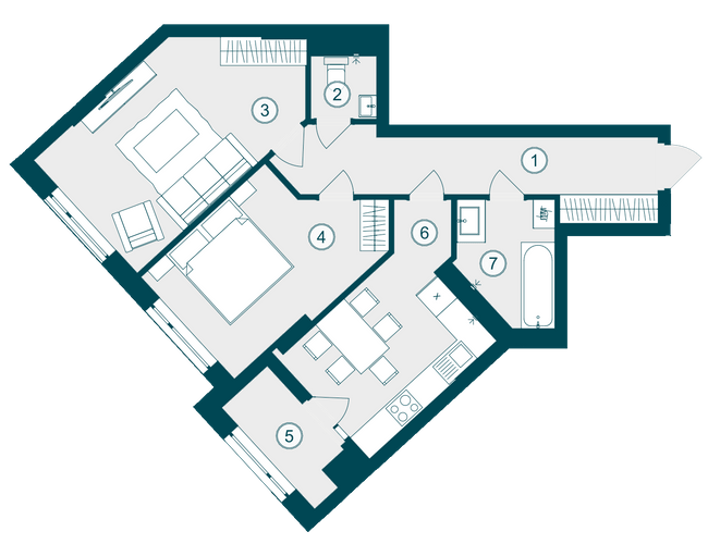 2-кімнатна 60.99 м² в ЖК Skyfall від 31 050 грн/м², Львів