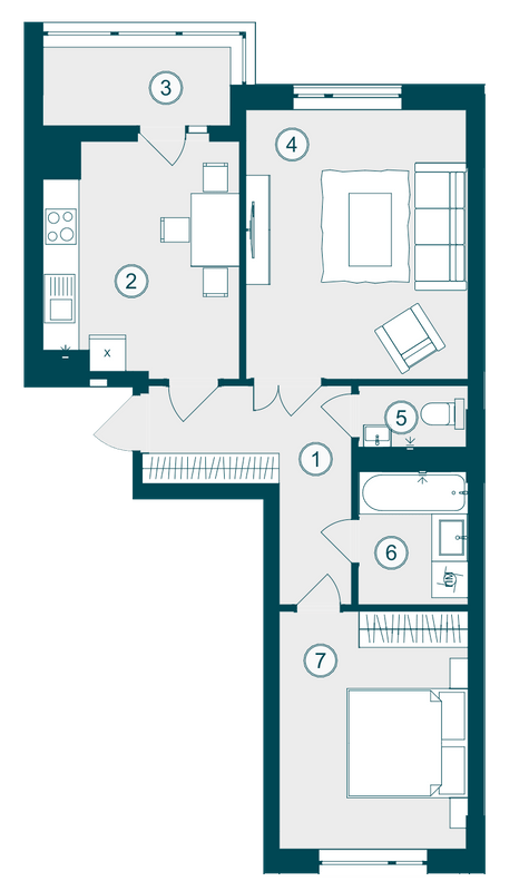 2-кімнатна 58.15 м² в ЖК Skyfall від 31 050 грн/м², Львів
