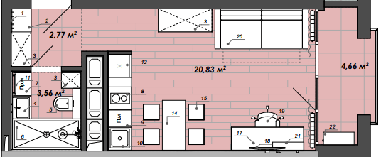 Студия 31.82 м² в Апарт-комплекс WELL towers от 42 350 грн/м², Львов