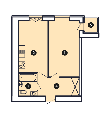 1-кімнатна 41.72 м² в ЖК Comfort City від 36 000 грн/м², Запоріжжя